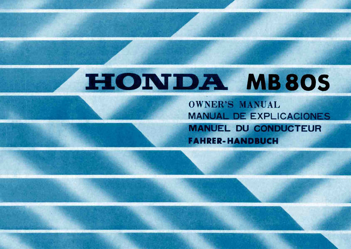 Honda MB80S Fahrerhandbuch, Buchcover