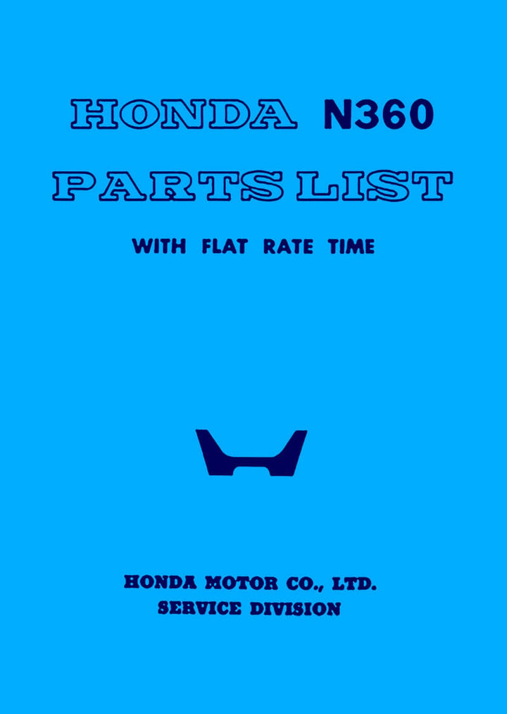 Honda N360 Parts List, Buchcover