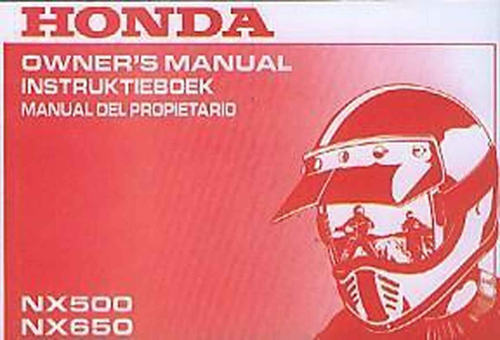 Honda NX500 NX650 Owner´s Manual, Buchcover