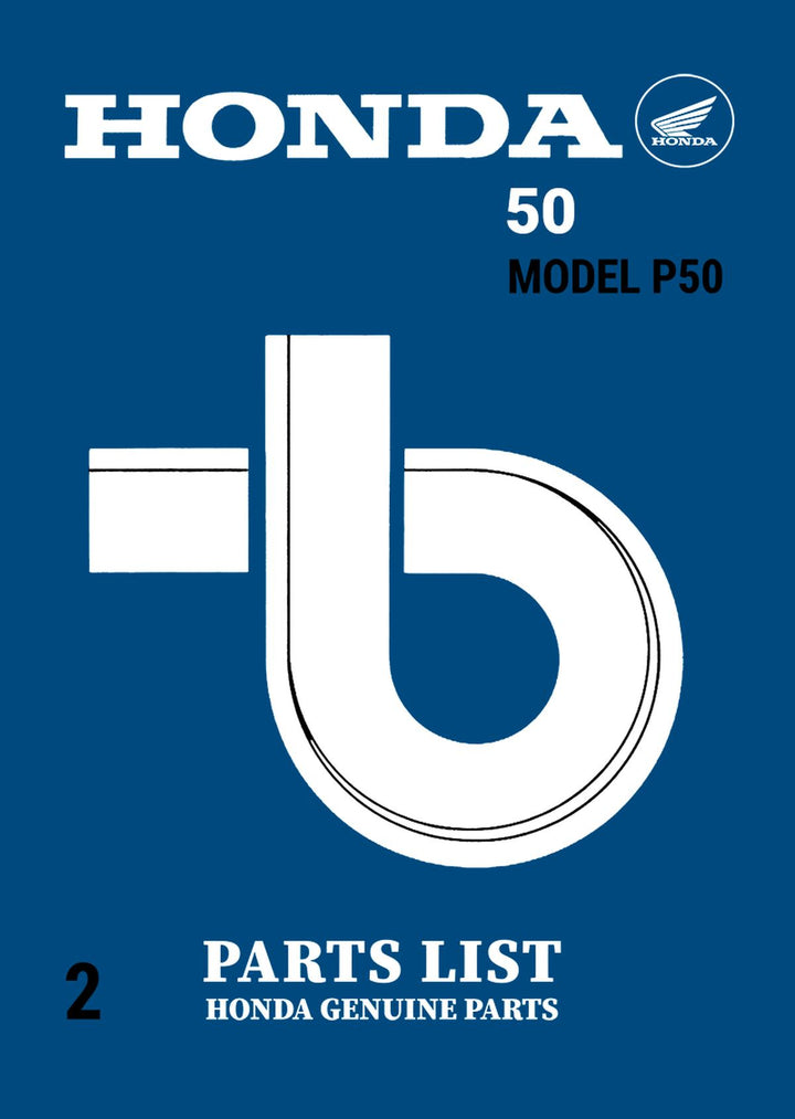Honda P50 Parts List, Buchcover