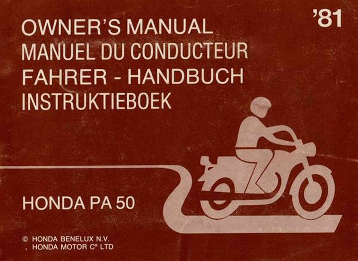Honda PA50 Fahrerhandbuch, Buchcover