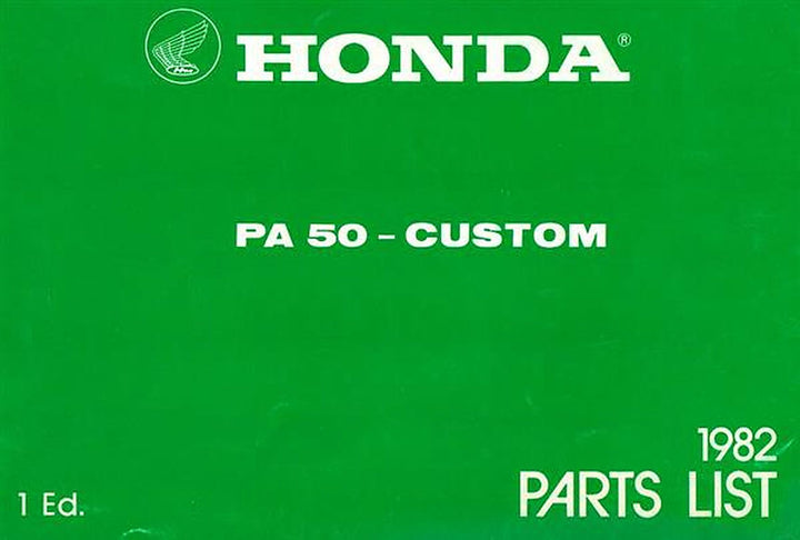 Honda PA50 Custom Parts List, Buchcover