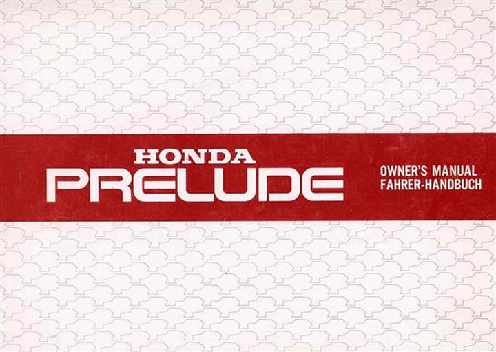 Honda Prelude, Fahrer-Handbuch, Buchcover