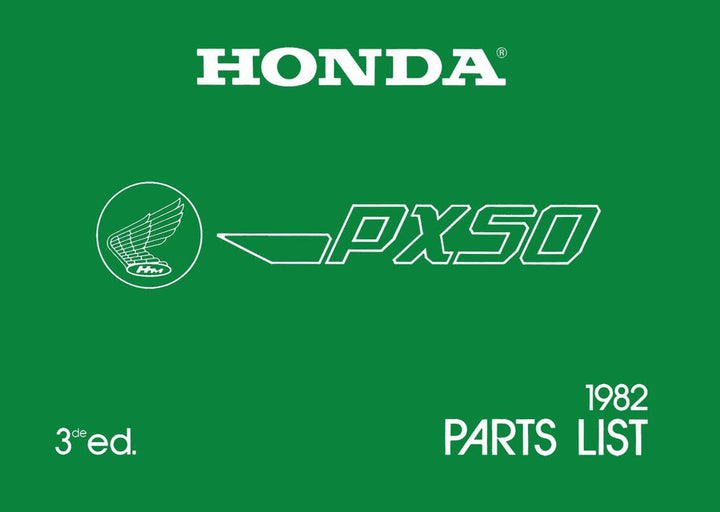 Honda PX50 Parts List, Buchcover