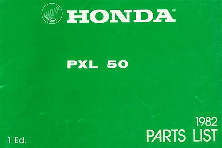 Honda PXL50 Parts List, Buchcover