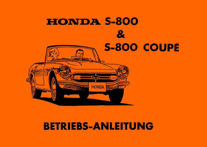 Honda S-800 Coupé und S-800 Cabrio Betriebsanleitung, Buchcover