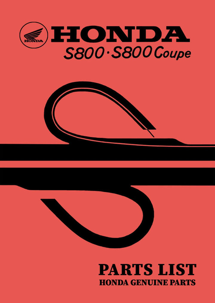Honda S 800 Coupé und Cabrio Parts List, Buchcover