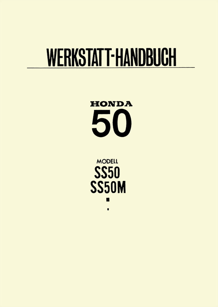 Honda SS50 SS50M Werkstatthandbuch, Buchcover