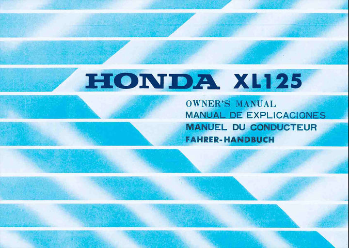 Honda XL125 Fahrerhandbuch, Buchcover