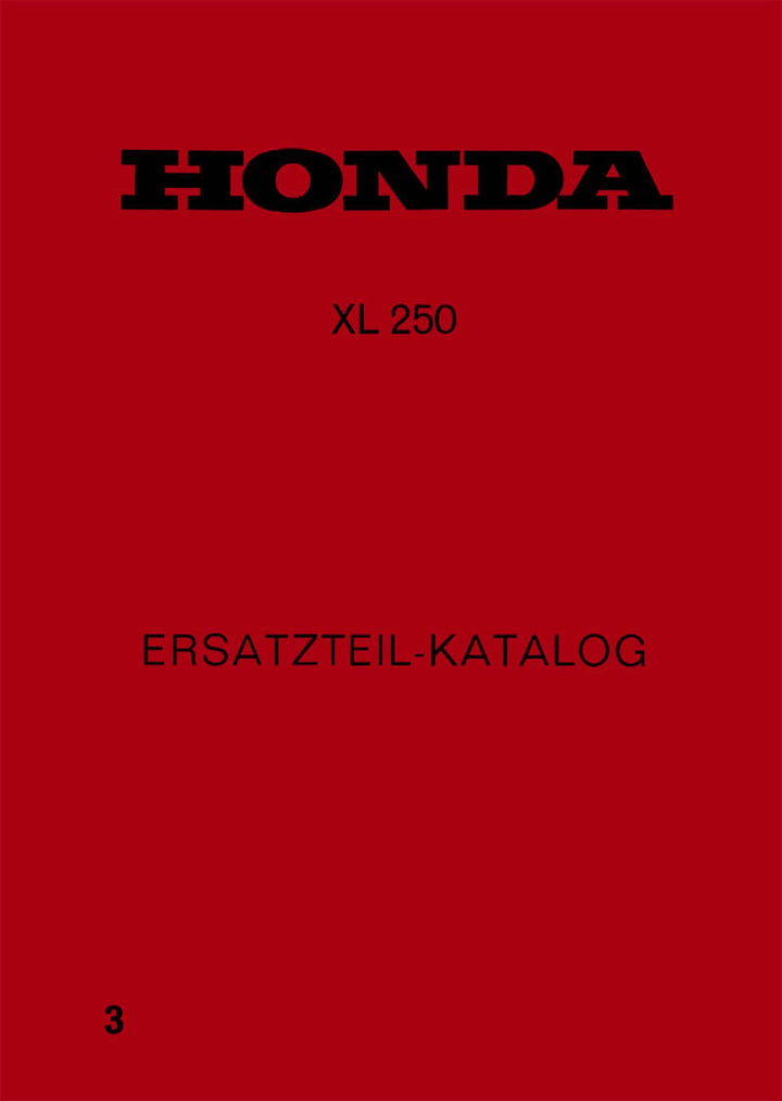 Honda XL250 Ersatzteilkatalog, Buchcover