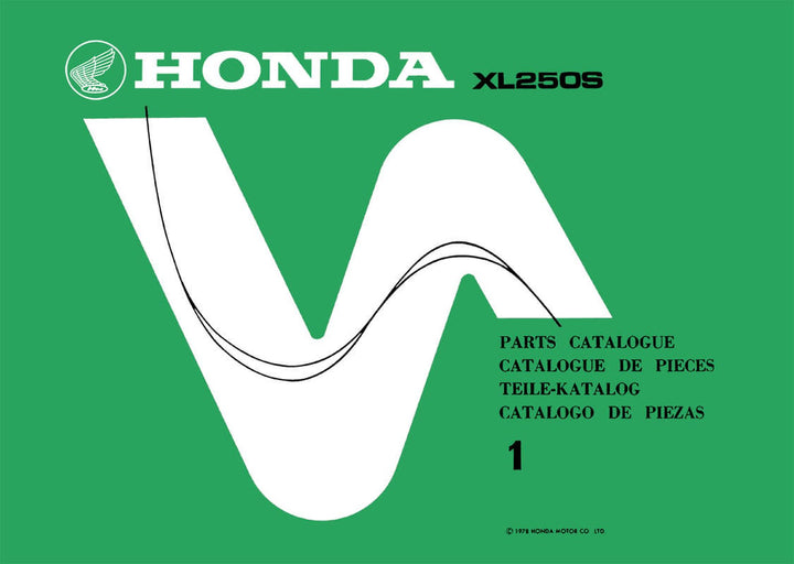 Honda XL250S Teilekatalog, Buchcover