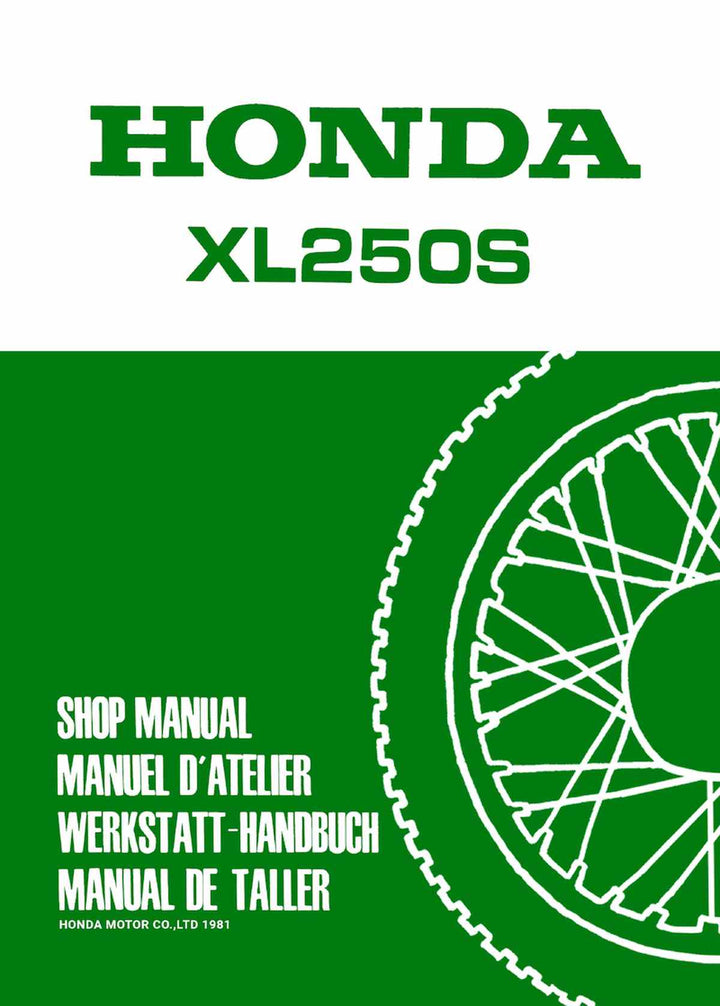 Honda XL250S Reparaturanleitung, Buchcover