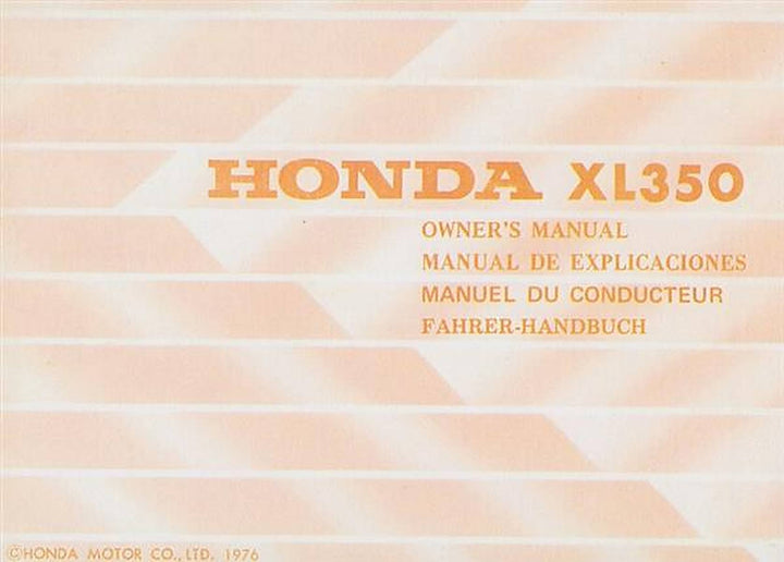 Honda XL350 Fahrerhandbuch, Buchcover