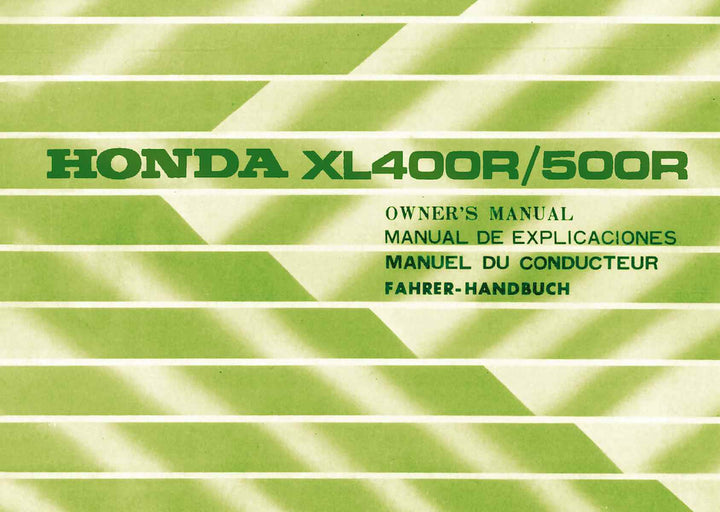 Honda XL400R XL500R Fahrerhandbuch, Buchcover