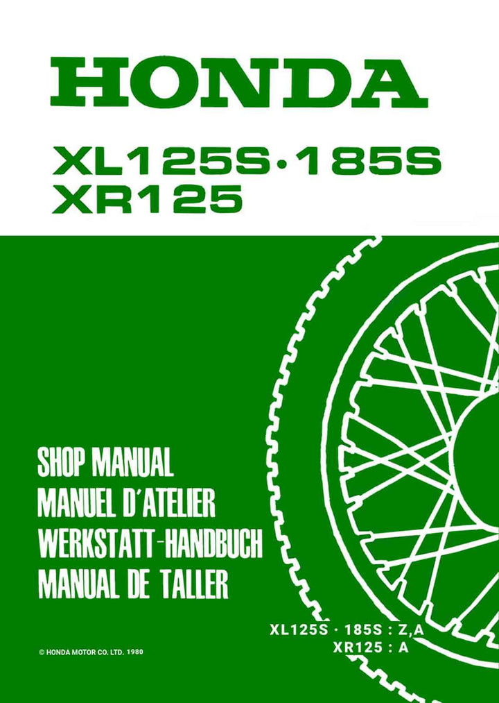 Honda XL125S XL185S XR125 Werkstatthandbuch, Buchcover