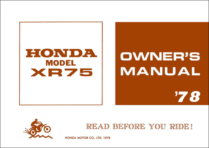 Honda XR75 Owner&