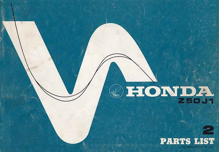 Honda Z50J1 Parts List, Buchcover