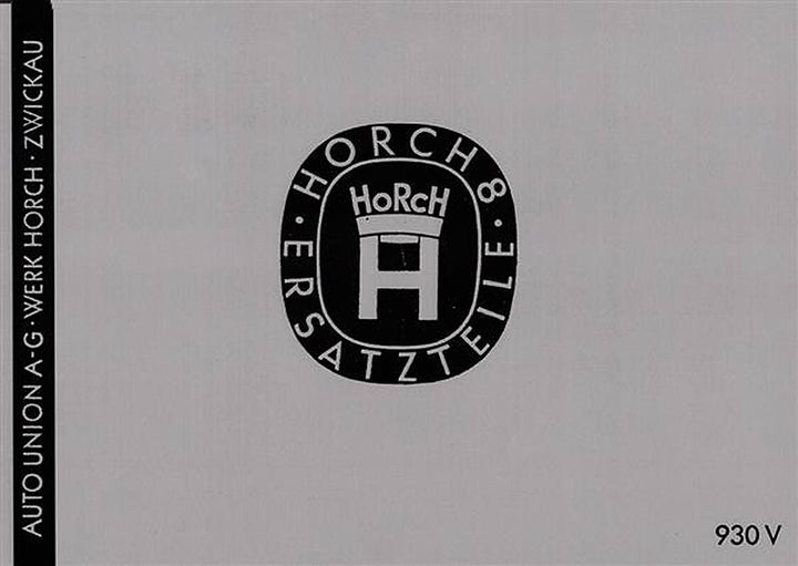 Horch 8 930 V Ersatzteile, Buchcover