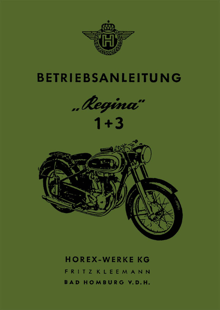 Horex Regina 1 und 3 Betriebsanleitung, Buchcover