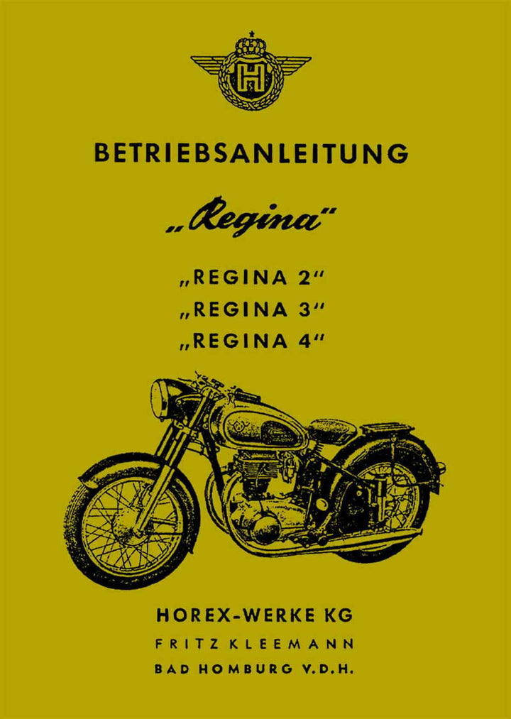 Horex Regina 2, 3 und 4 Betriebsanleitung, Buchcover