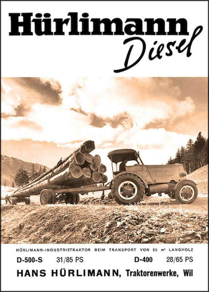 Hürlimann Diesel Traktor Poster, Poster-Motiv