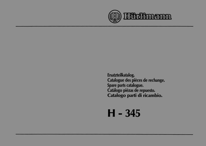 Hürlimann H-345 Ersatzteilkatalog, Buchcover