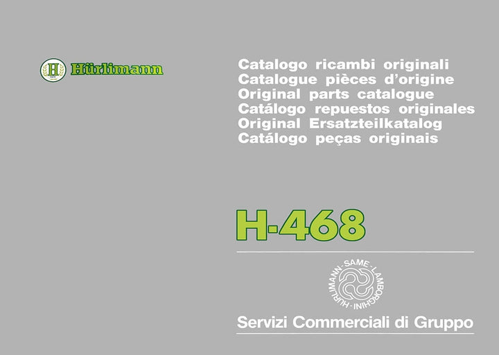 Hürlimann H-468 Ersatzteilkatalog, Buchcover