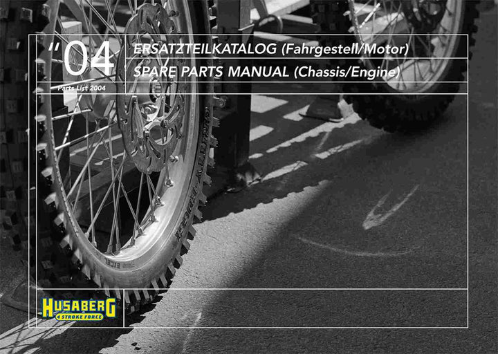 Husaberg Motor und Fahrgestell MY2004 Ersatzteilkatalog, Buchcover