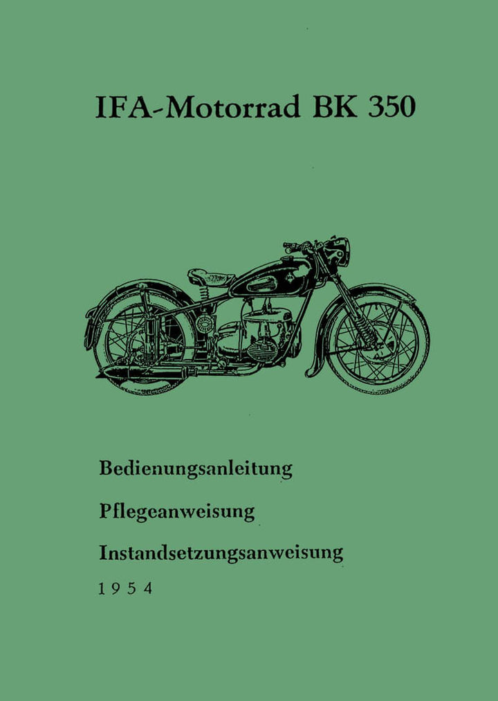 IFA BK350 Betriebsanleitung und Reparaturanleitung, Buchcover