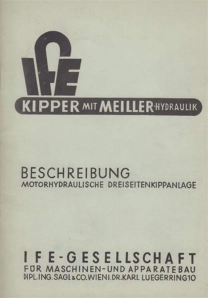 IFE LKW-Dreiseitenkipper mit Meiller-Hydraulik Beschreibung, Buchcover