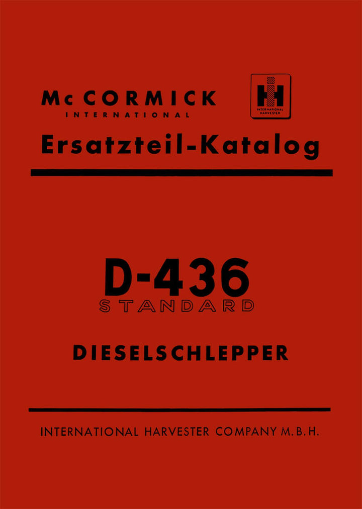 IHC D-436 Standard Ersatzteilkatalog, Buchcover