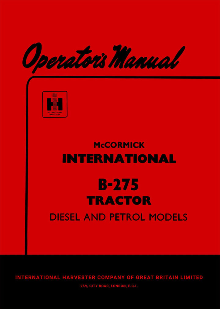 IHC Mc Cormick B-275 Betriebsanleitung, Buchcover