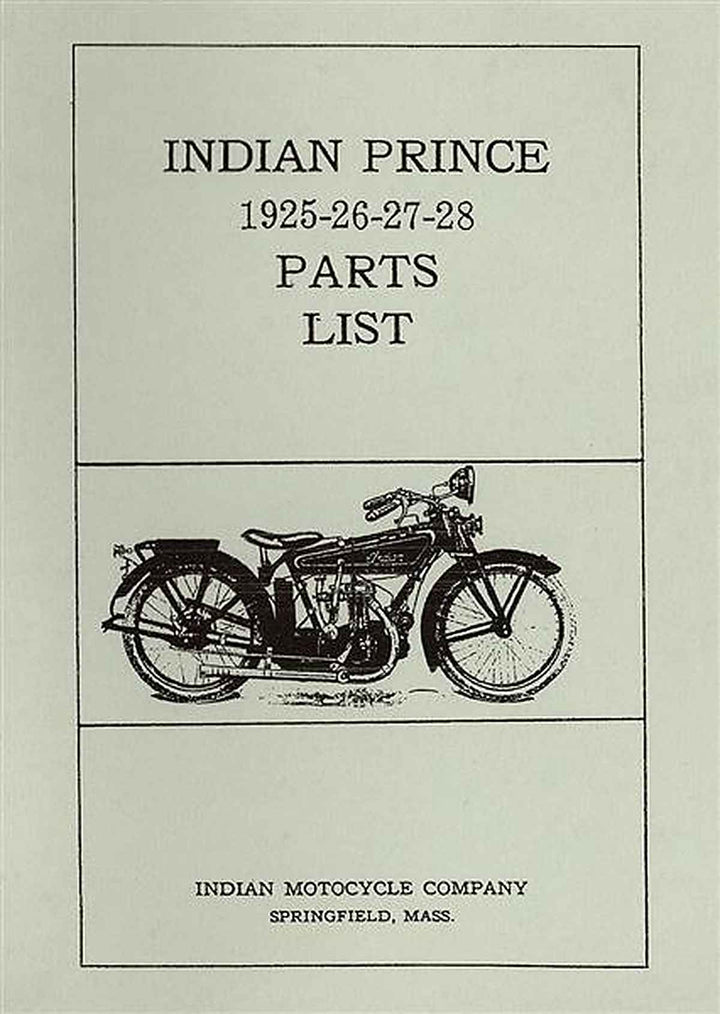 Indian Prince Spare Parts Manual, Buchcover