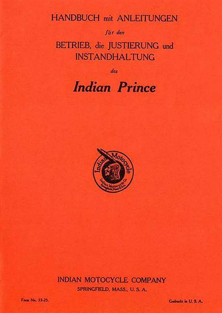 Indian Prince Betriebs- und Reparaturanleitung, Buchcover