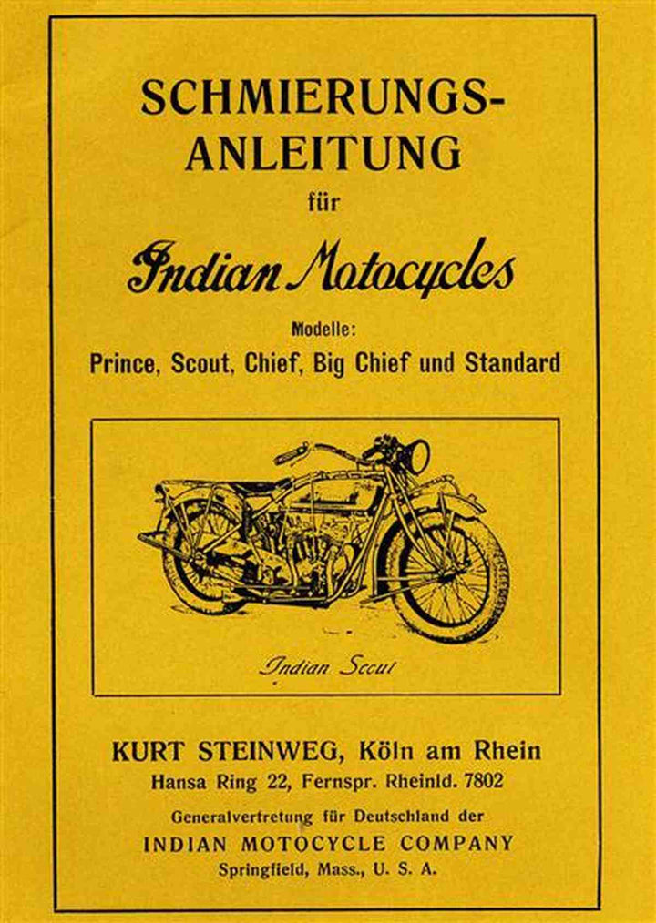 Indian Prince Scout Chief Big Chief Standard Schmieranleitung, Buchcover