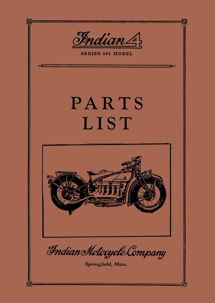 Indian Typ Four Serie 401 Parts List, Buchcover