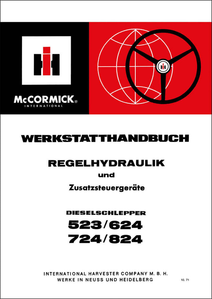 IHC 523 624 724 824 Werkstatthandbuch (nur Regelhydraulik), Buchcover