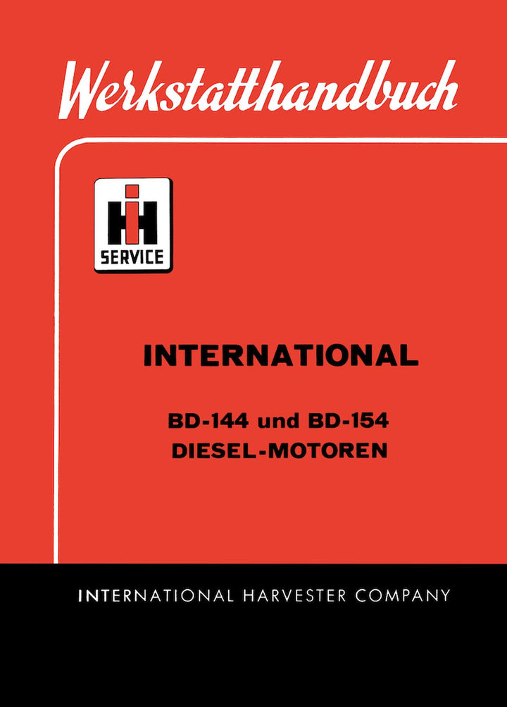 IHC BD-144 und BD 154, Diesel-Motoren, Werkstatthandbuch, Buchcover