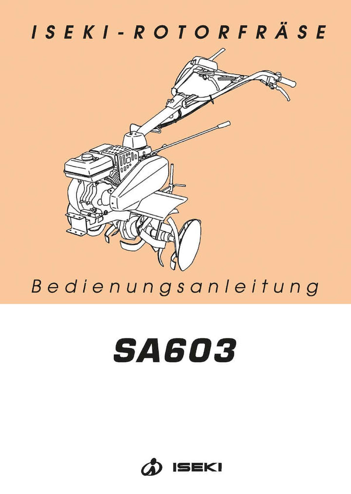 Iseki Rotorfräse SA603 Bedienungsanleitung, Buchcover
