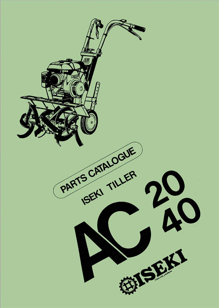 Iseki Tiller AC20 and AC40 Parts Catalogue, Buchcover