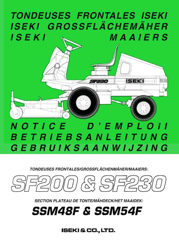 Iseki Traktor SF200 SF230 Betriebsanleitung, Buchcover