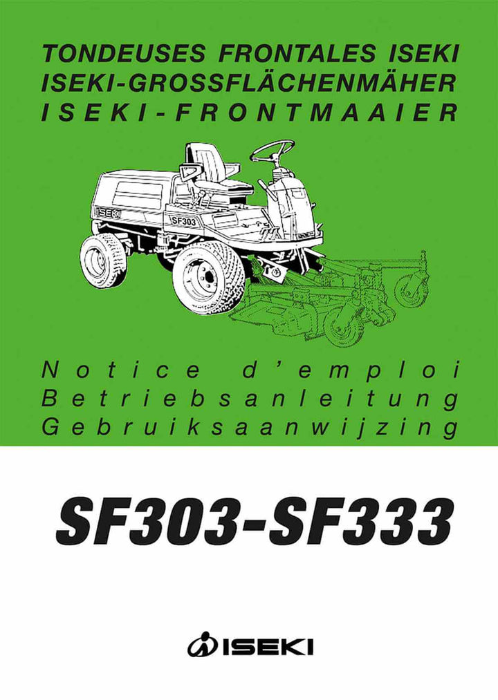 Iseki Traktor SF303 und SF333 Bedienungsaleitung, Buchcover