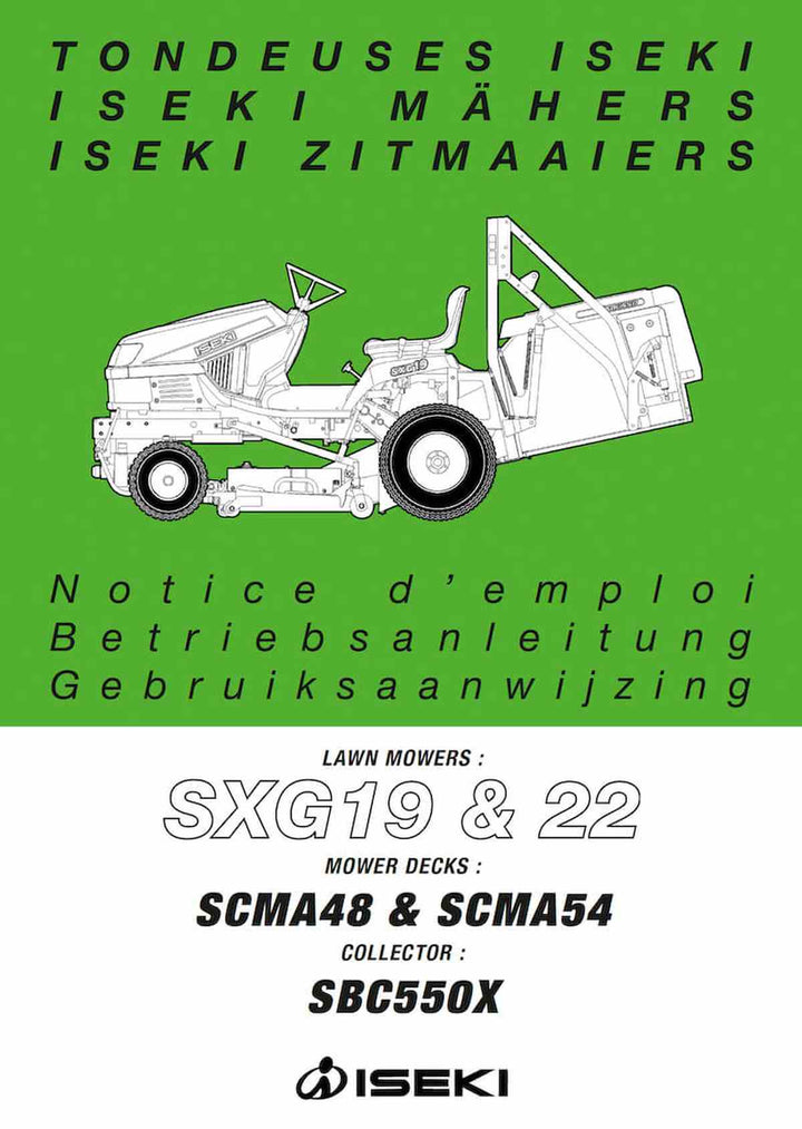 Iseki Traktor SGX19 SGX22 Betriebsanleitung, Buchcover
