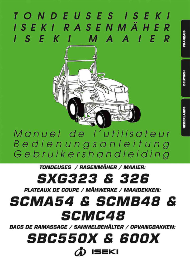 Iseki Traktor SXG323 SXG326 Betriebsanleitung, Buchcover