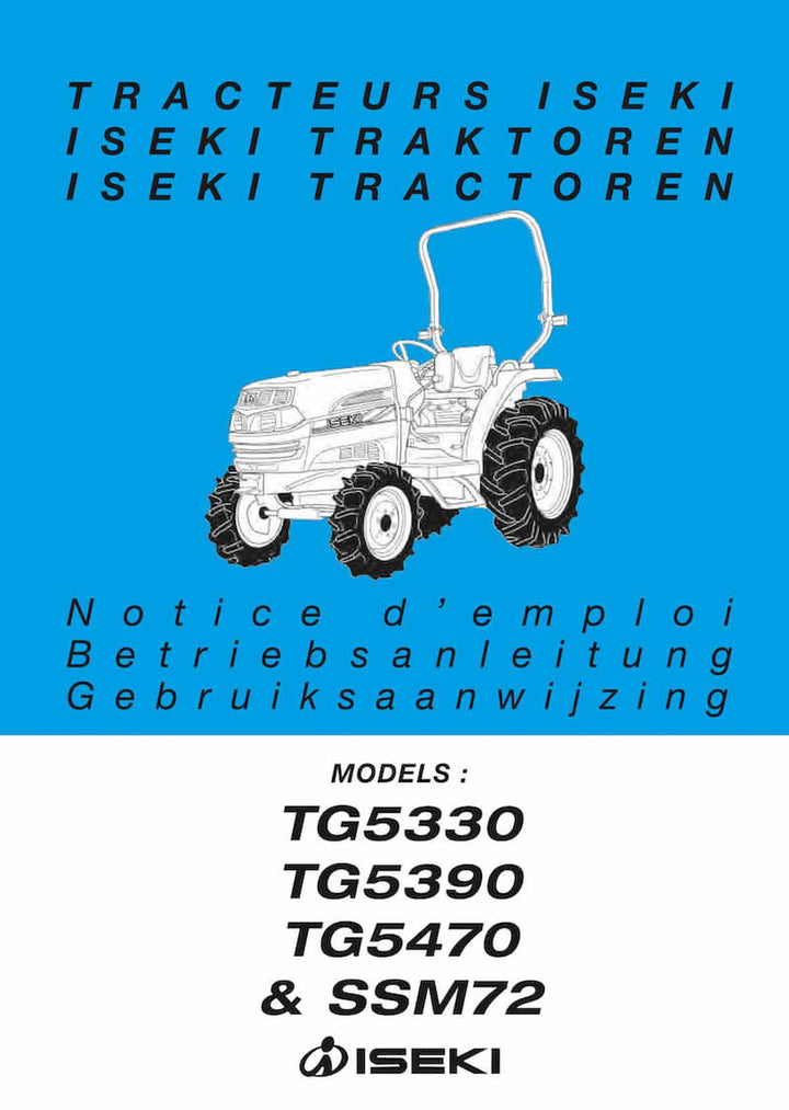 Iseki Traktor TG5330 TG5390 TG5470 SSM72 Betriebsanleitung, Buchcover