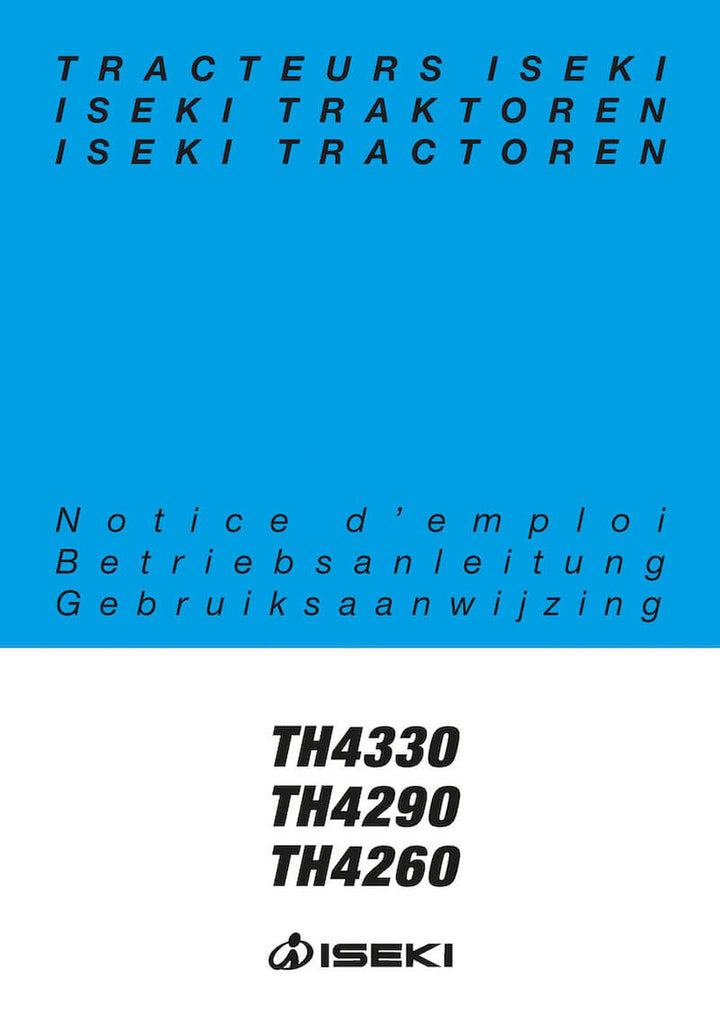 Iseki Traktor TH4330 TH4290 TH4260 Betriebsanleitung, Buchcover
