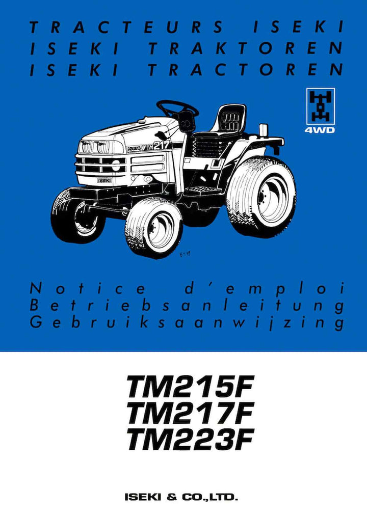 Iseki Traktor TM215F TM217F TM223F Betriebsanleitung, Buchcover