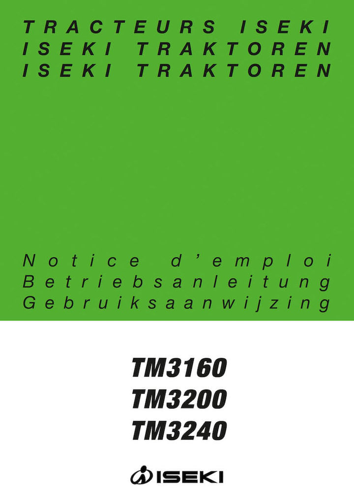 Iseki Traktor TM3160 TM3200 TM3240 Betriebsanleitung, Buchcover