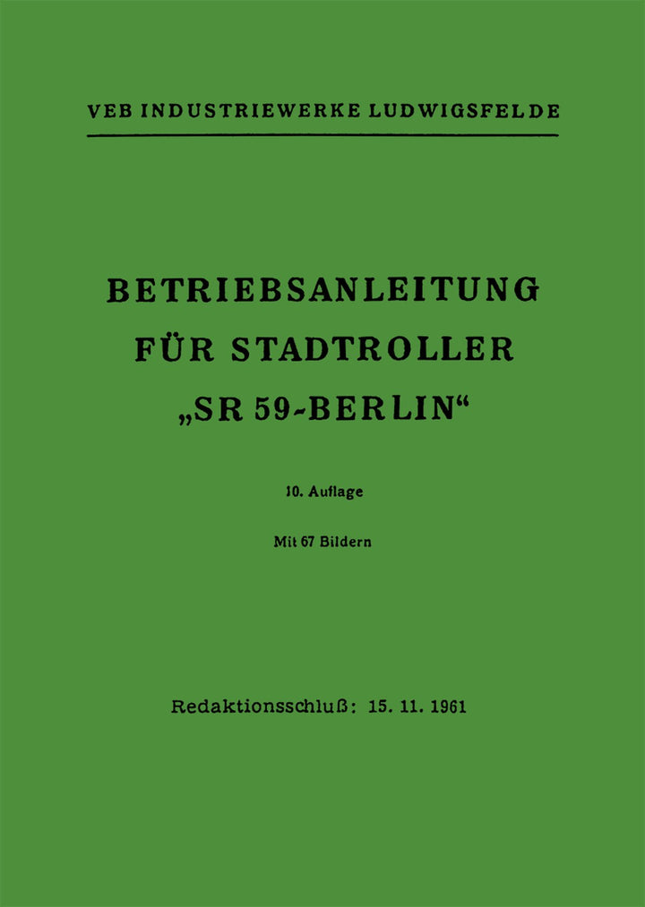 IWL SR 59 Stadtroller Berlin Betriebsanleitung, Buchcover