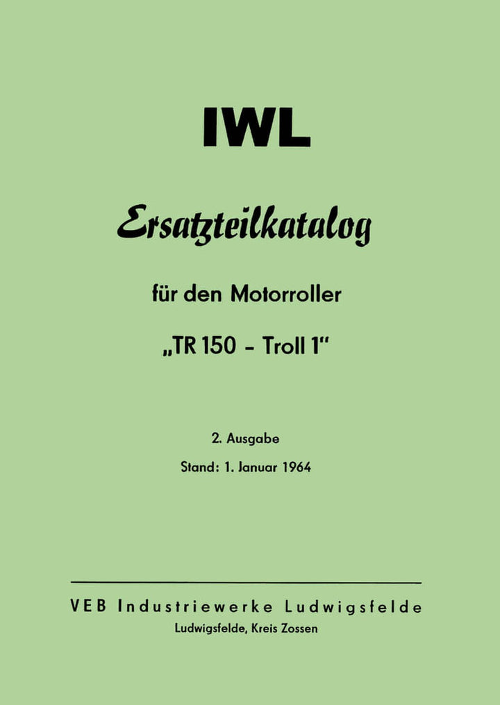 IWL Troll 1 Ersatzteilkatalog, Buchcover